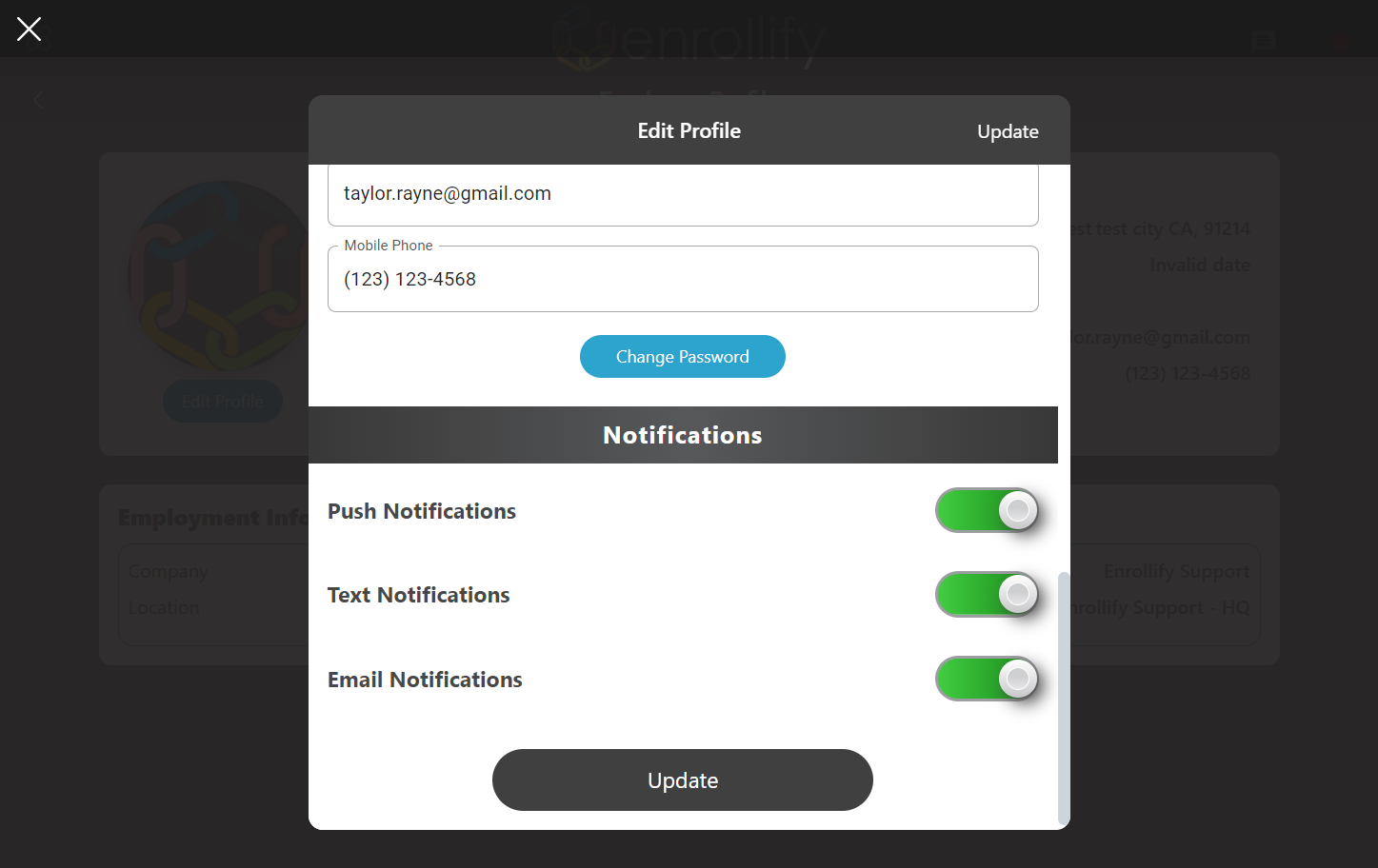 Click on Update