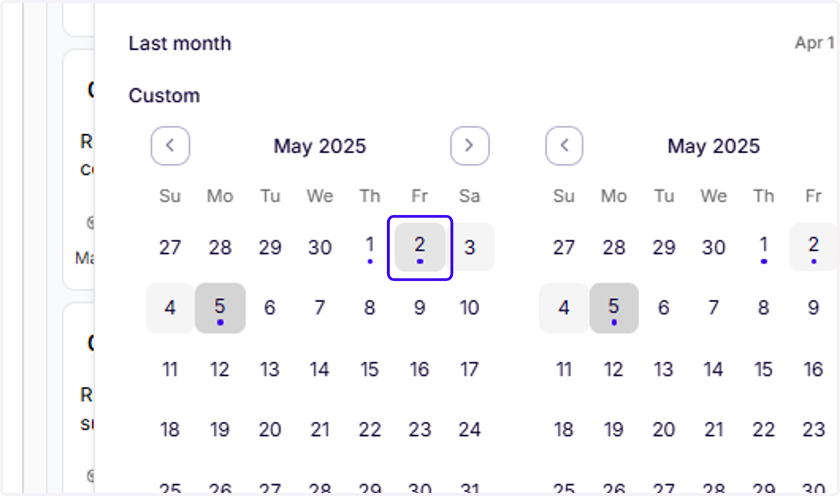 Double-click the date you want to jump to