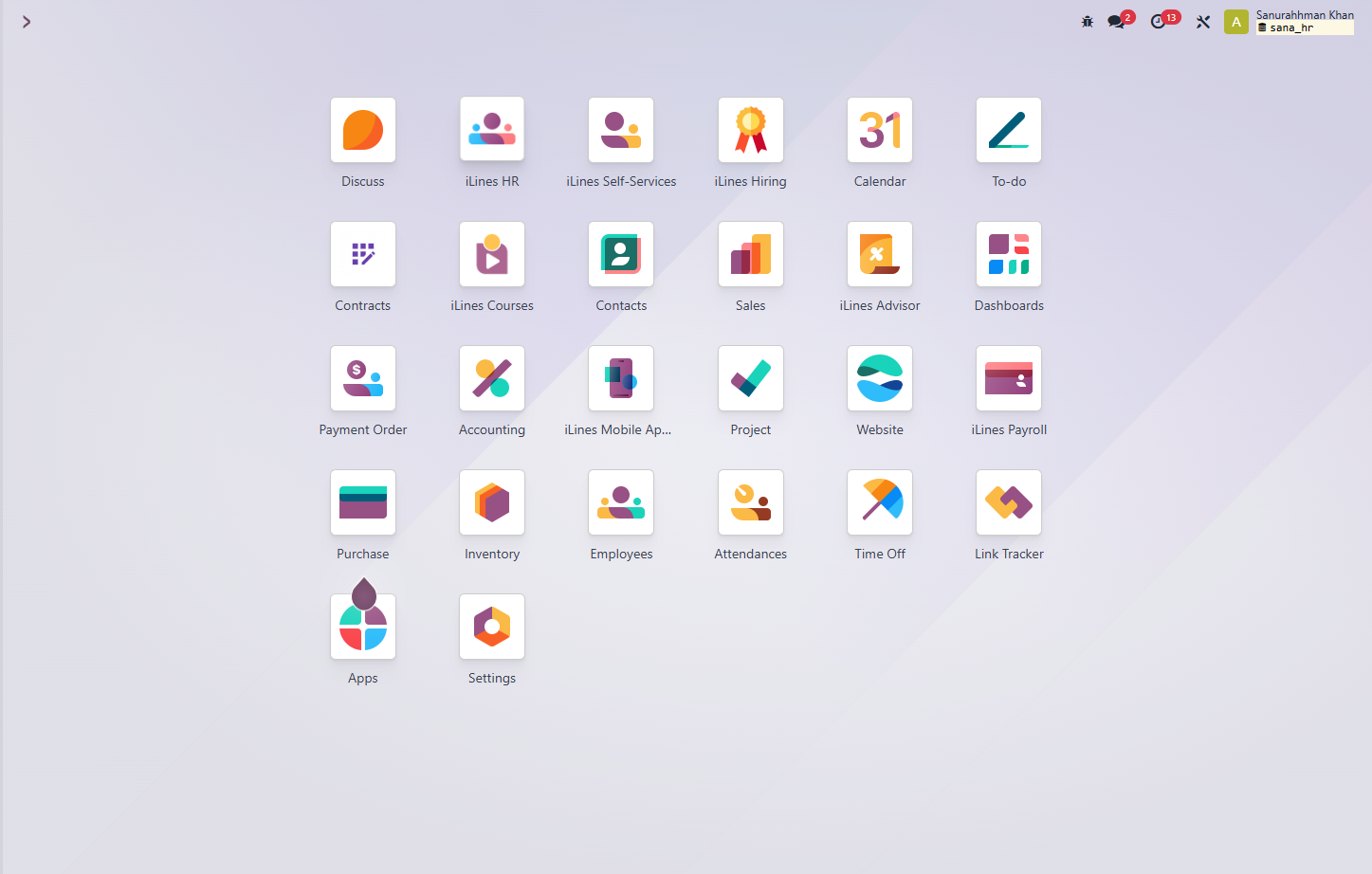 Click on iLines HR