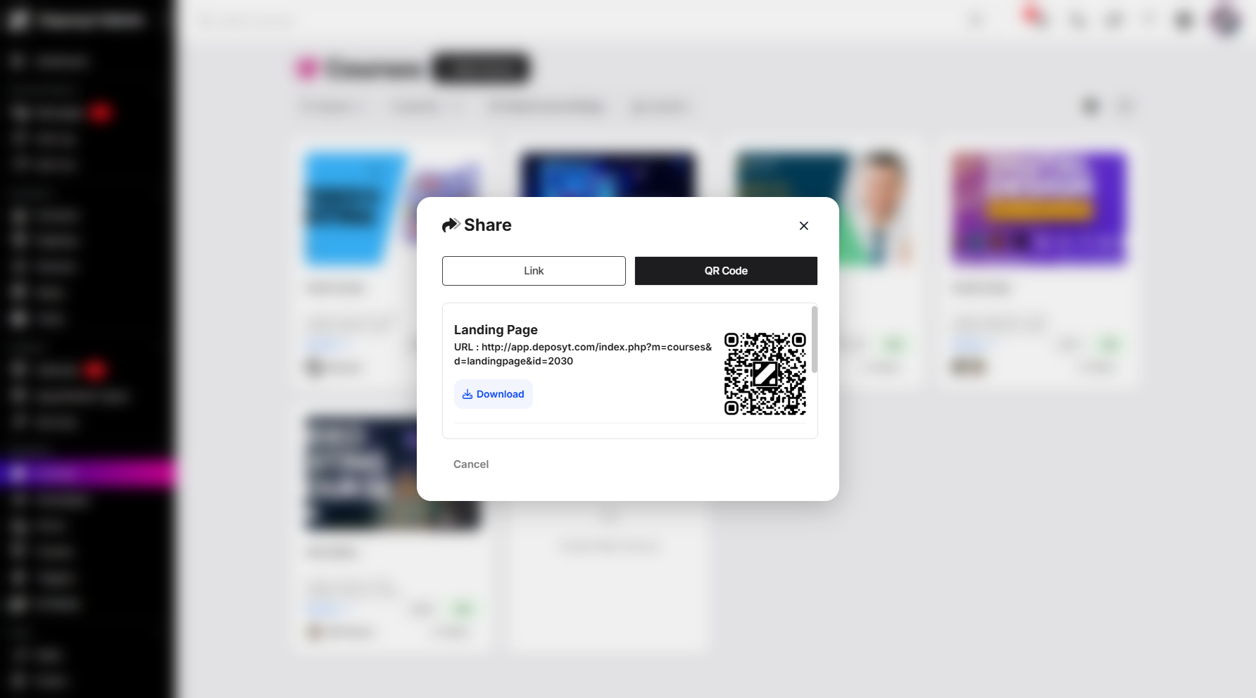 Step 6: From here, you can download the QR code and share it with anyone.