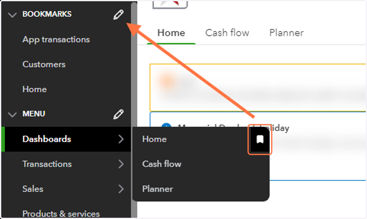 Adding items to your bookmarks