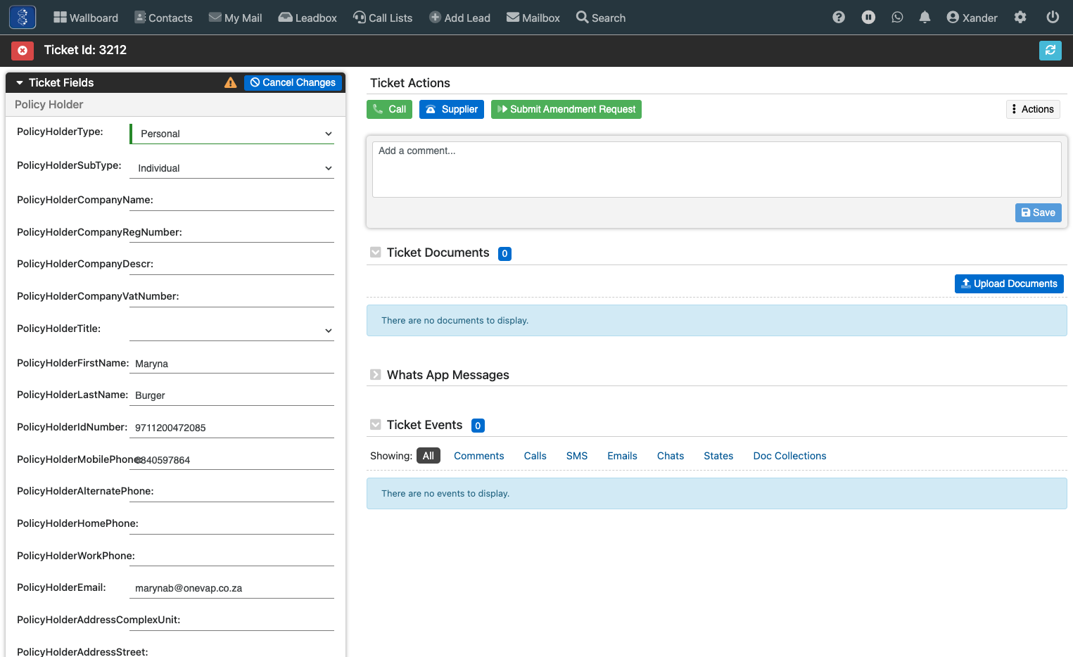 Select Policy Holder SubType