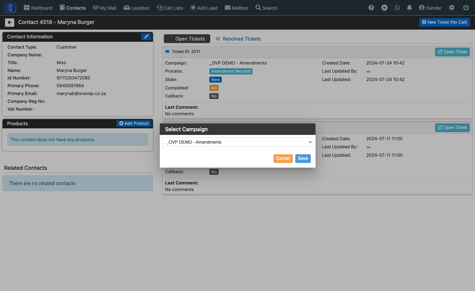 Select the Amendments Workflow