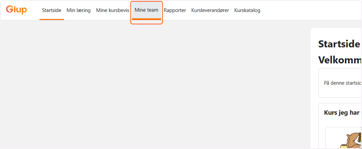 Klikk på «Mine team»