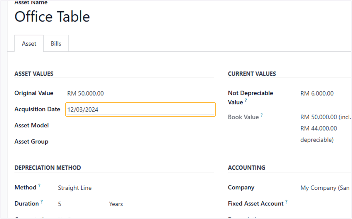 Select an Acquisition Date