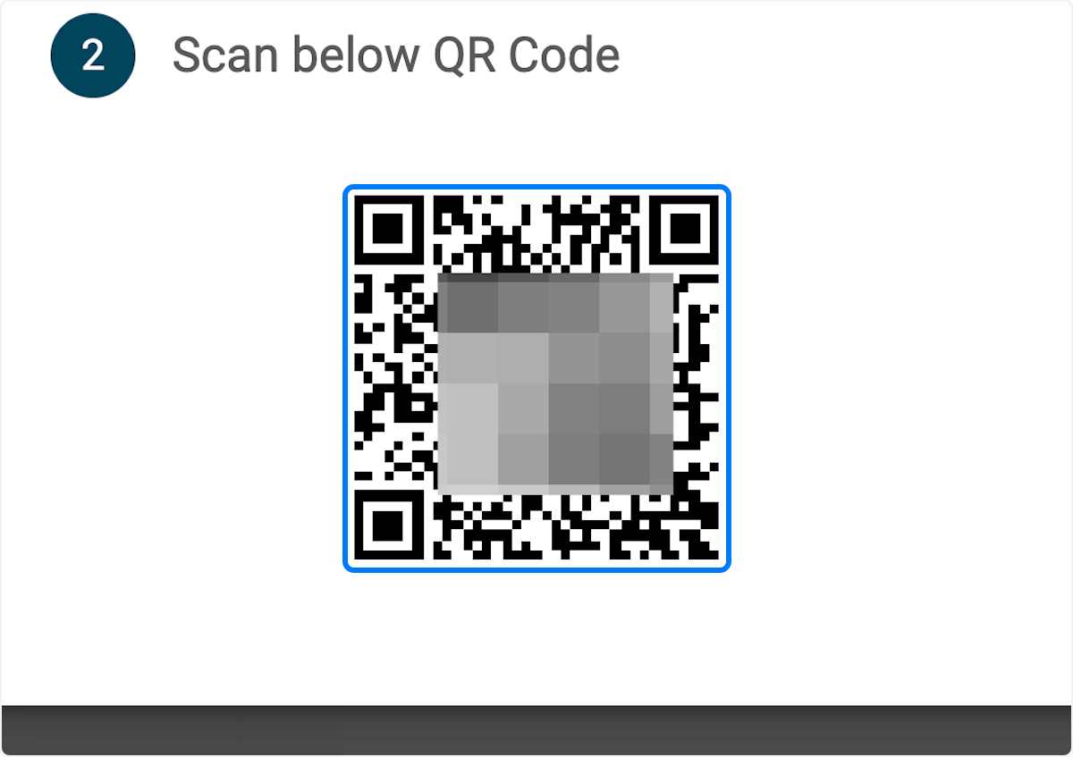 When the camera opens, use it to scan the QR code.