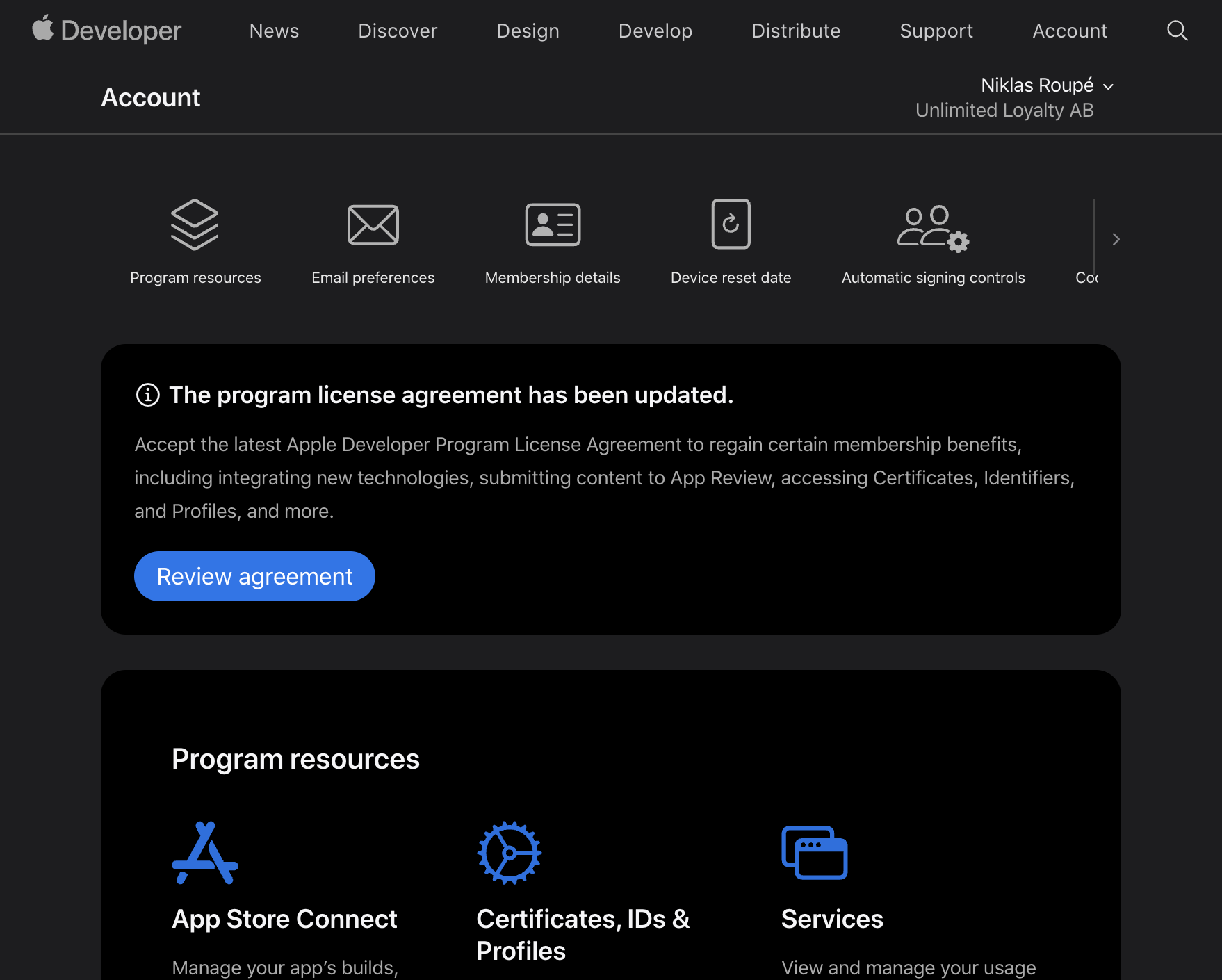 Click on Review agreement