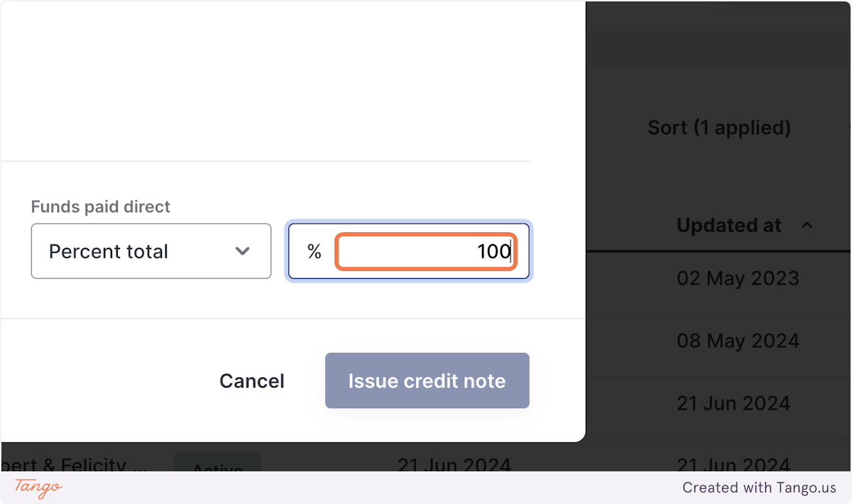 Select the amount or percentage