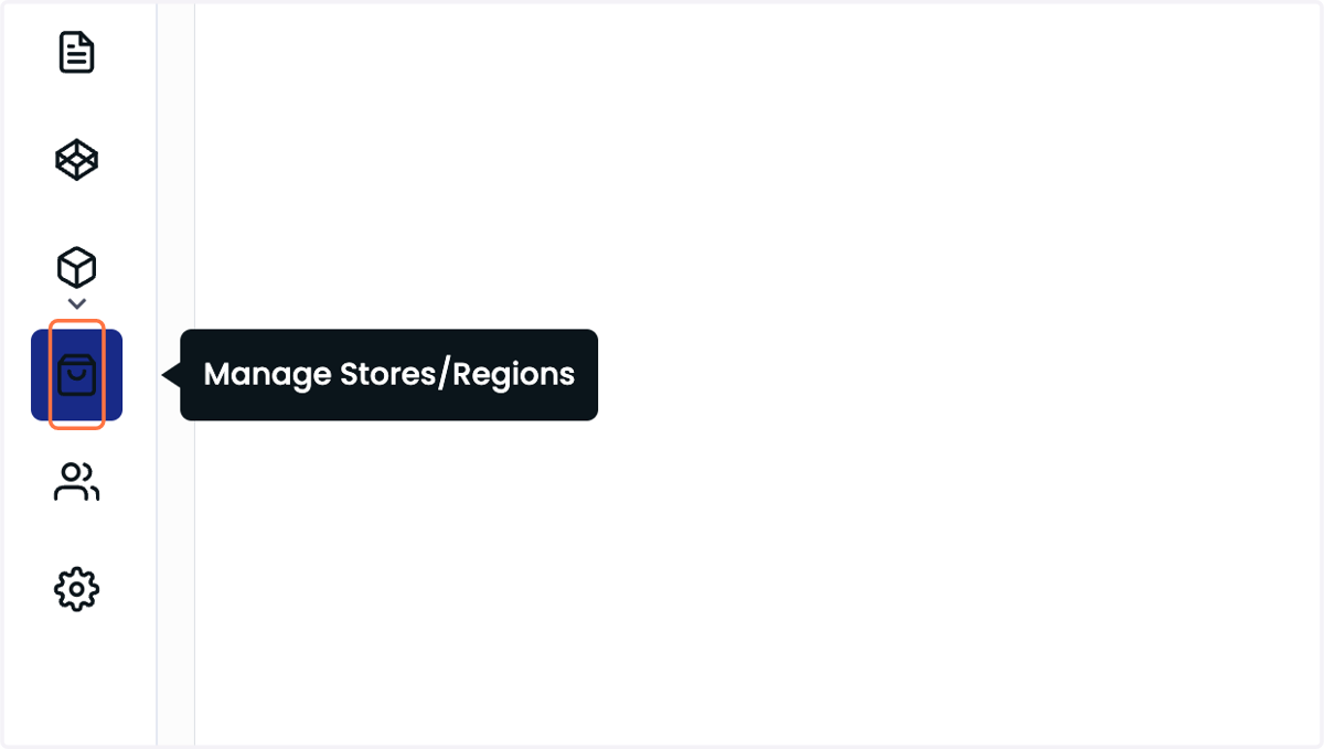 Manage Stores/Regionsをクリック
