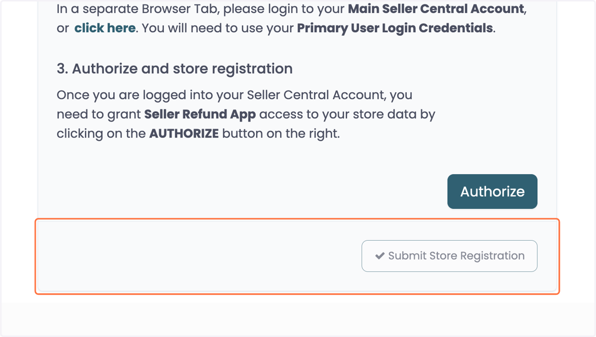 Submit Store Registrationをクリック
