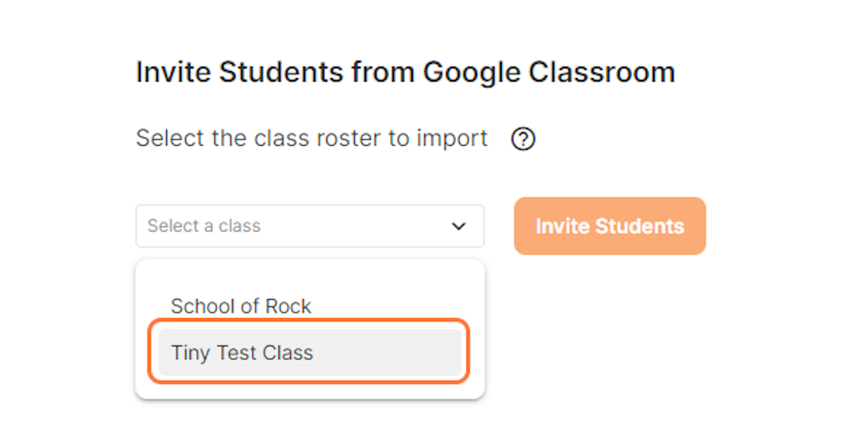 Click on the desired Google Classroom roster
