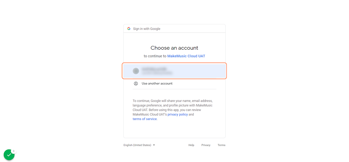 Select the Google account that is associated with your Google Classroom