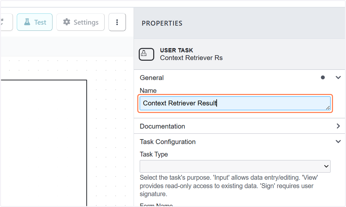 Type "Context Retriever Result"