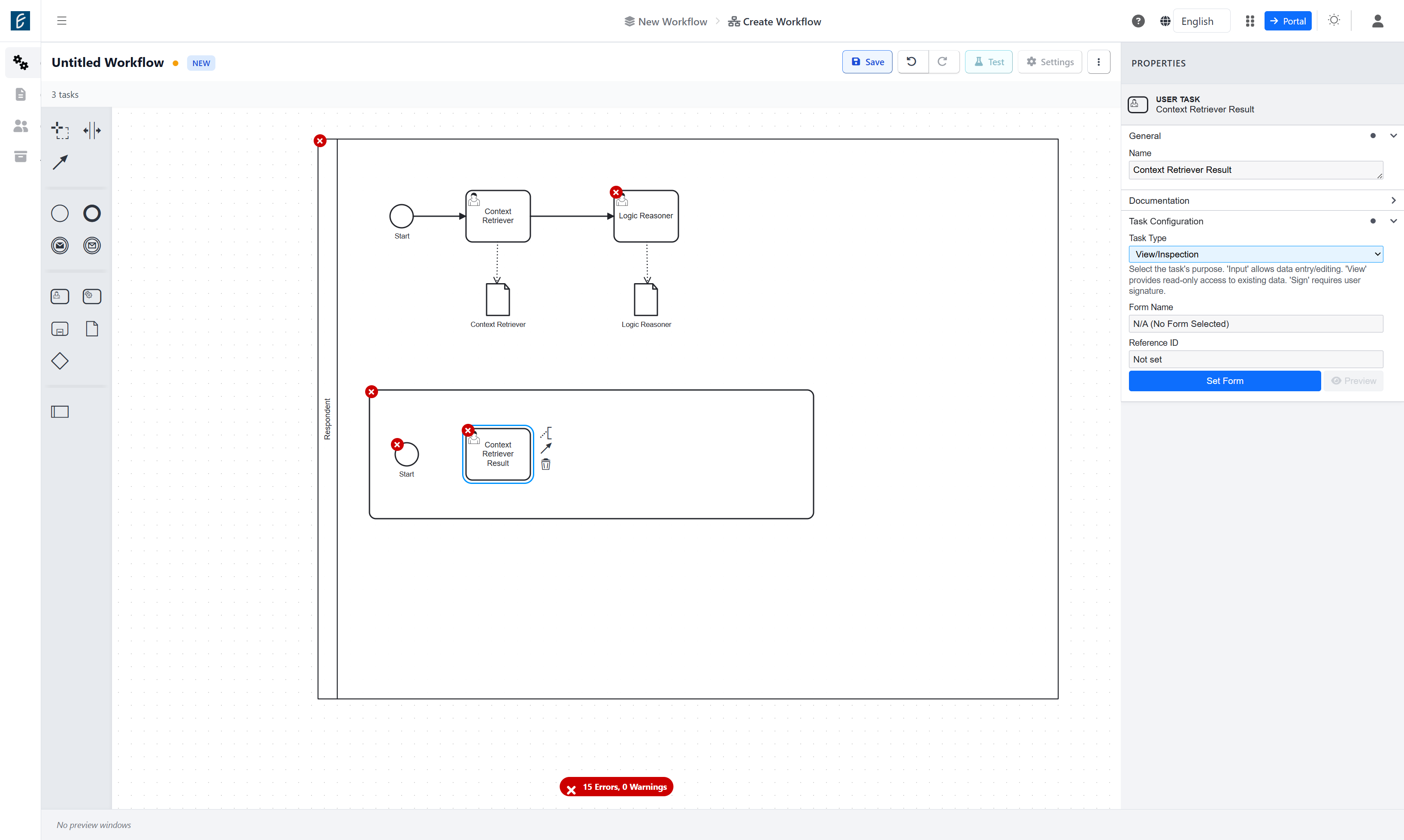 Select View/Inspection from Task Type