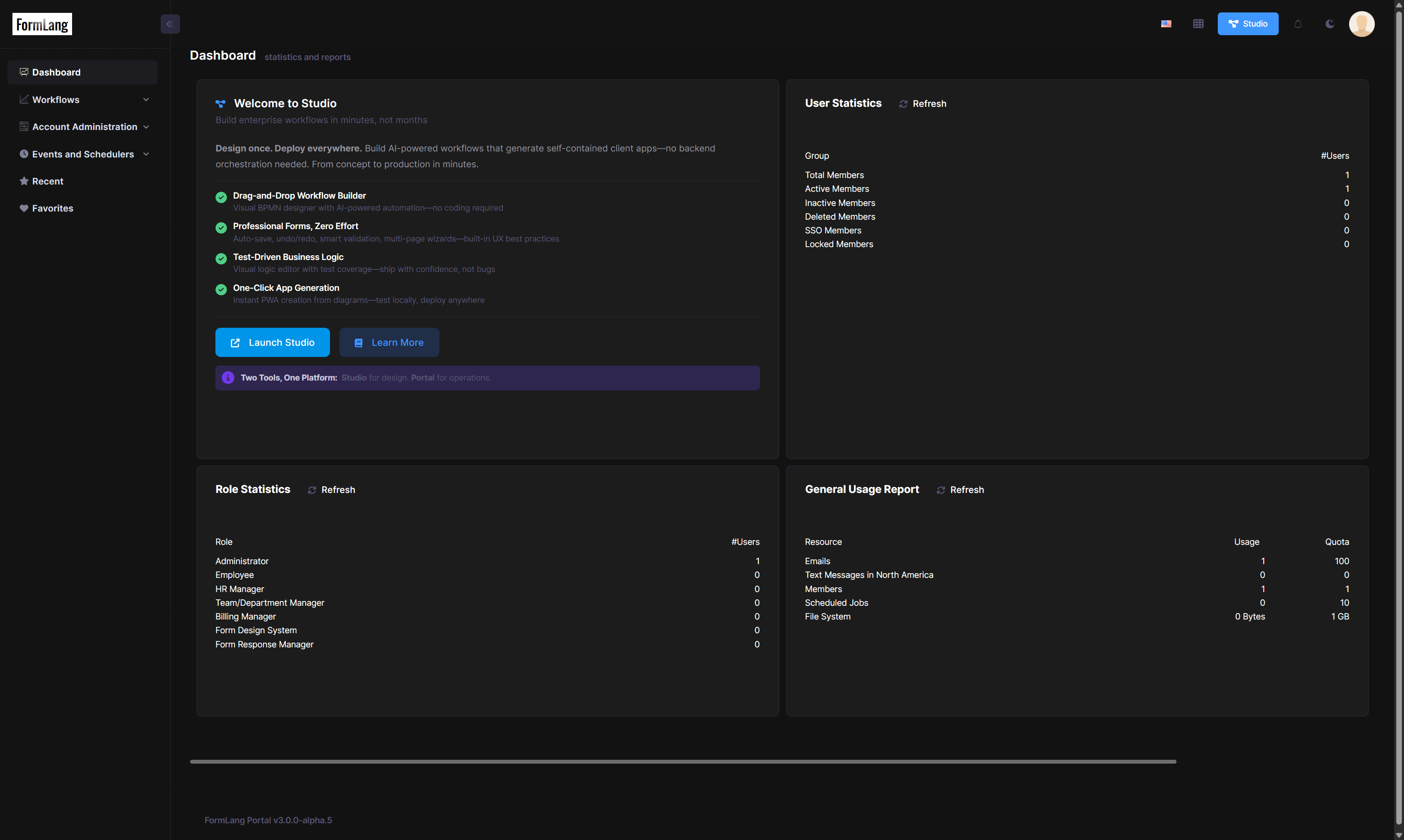 Click on Launch Studio