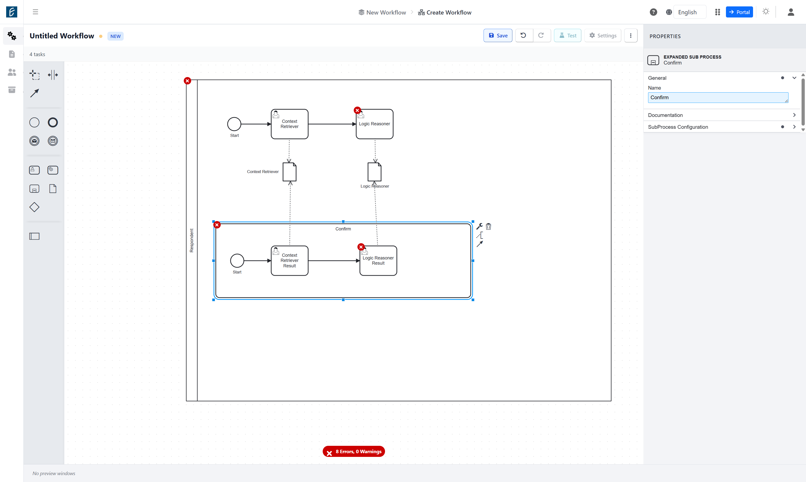 Click on SubProcess Configuration