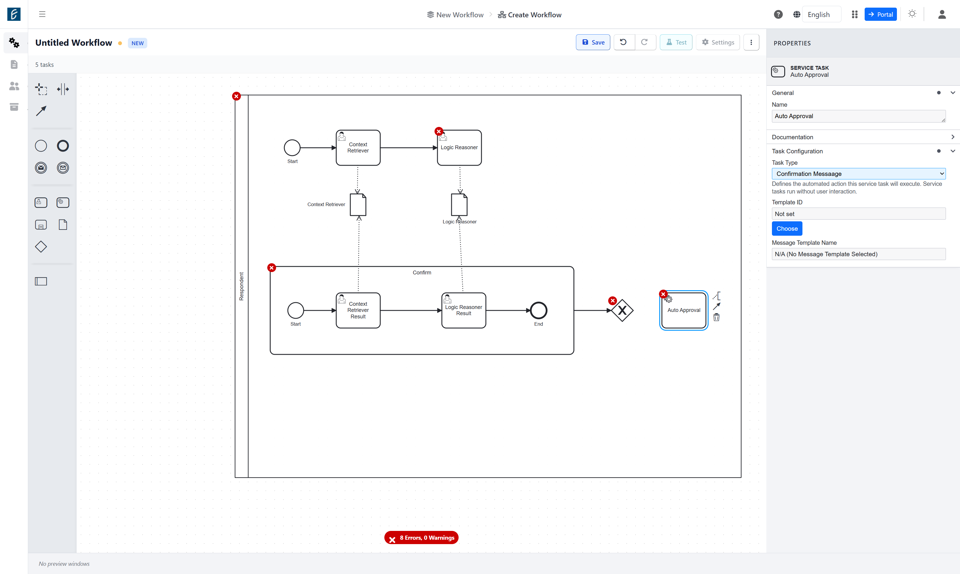 Select Confirmation Messaage from Task Type