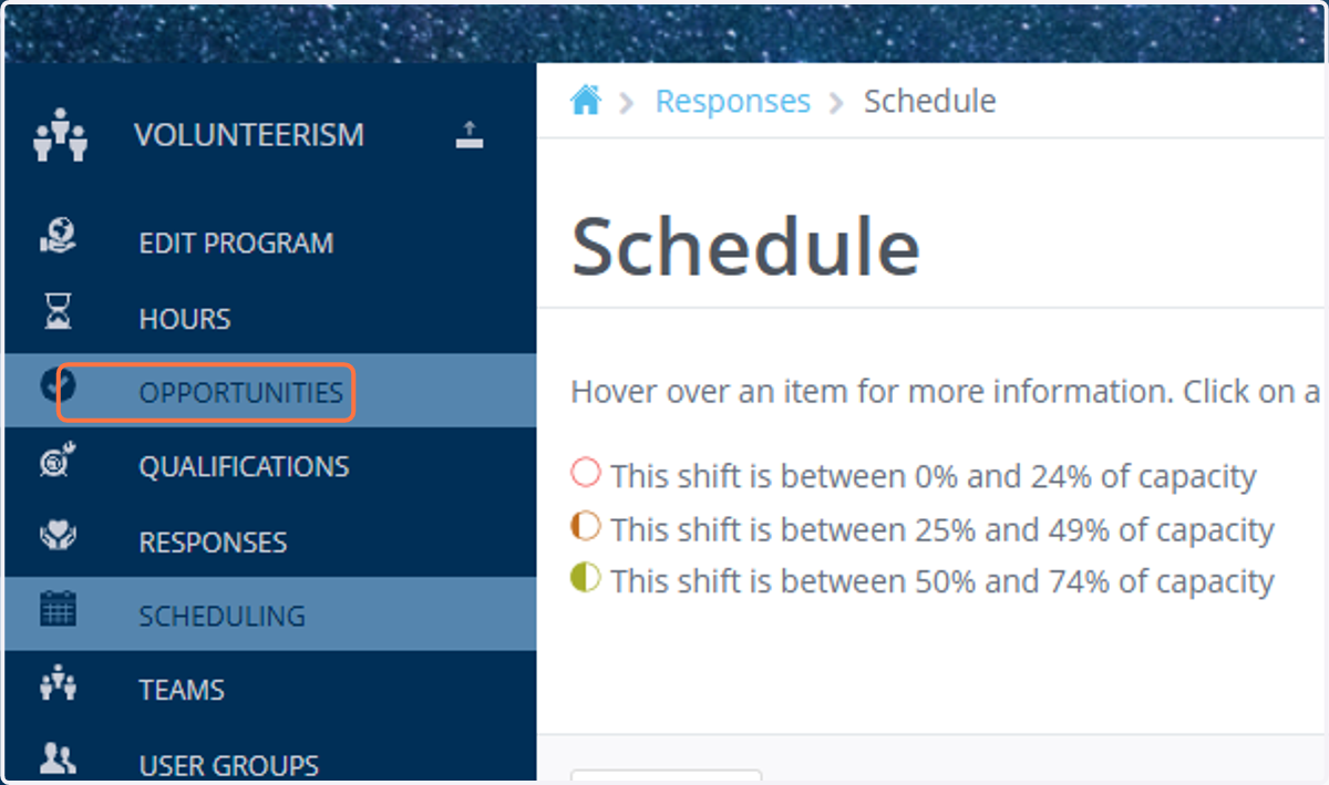 Next, navigate to “Opportunities” in the menu bar on the left side of the screen.