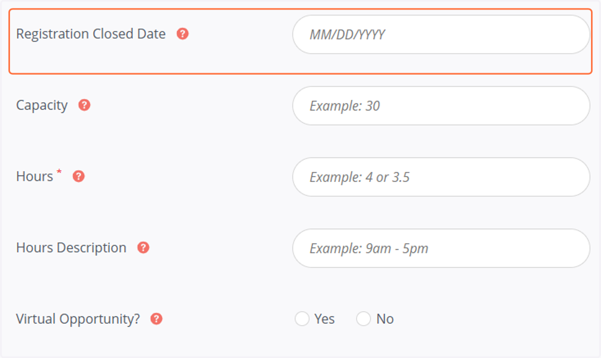 Registration Close Date: This is an optional field.
