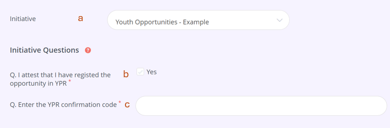 Registering a Youth Opportunity