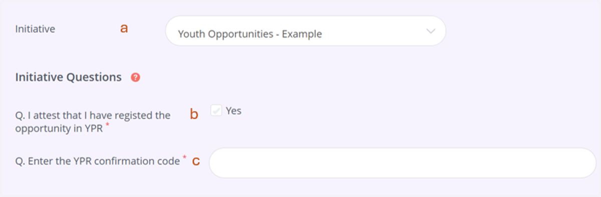 Registering a Youth Opportunity