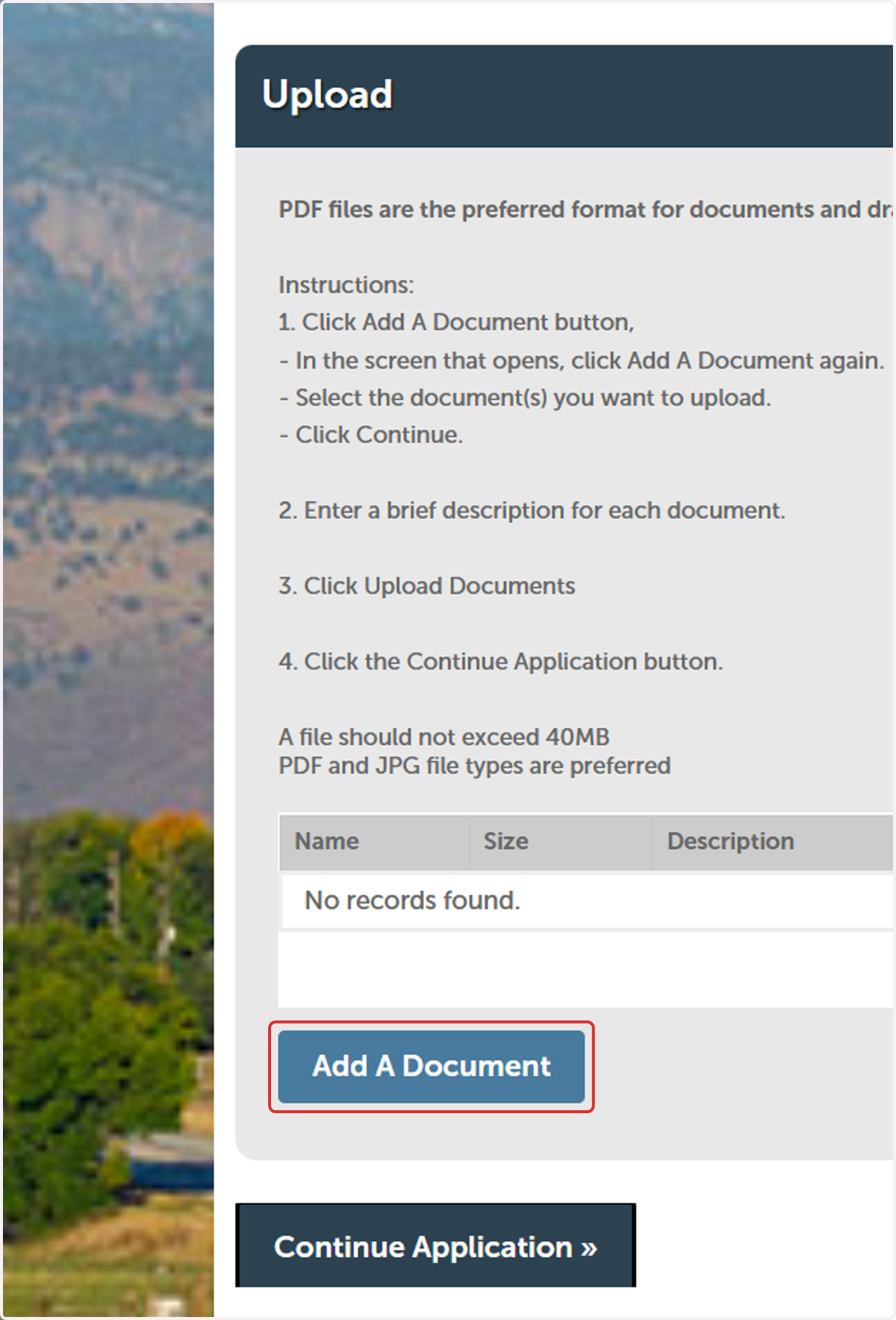 Click on Add A Document