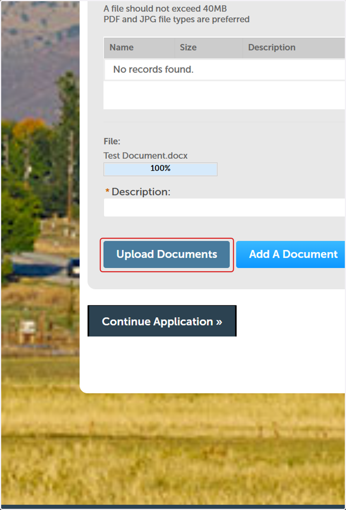 Click on Upload Documents
