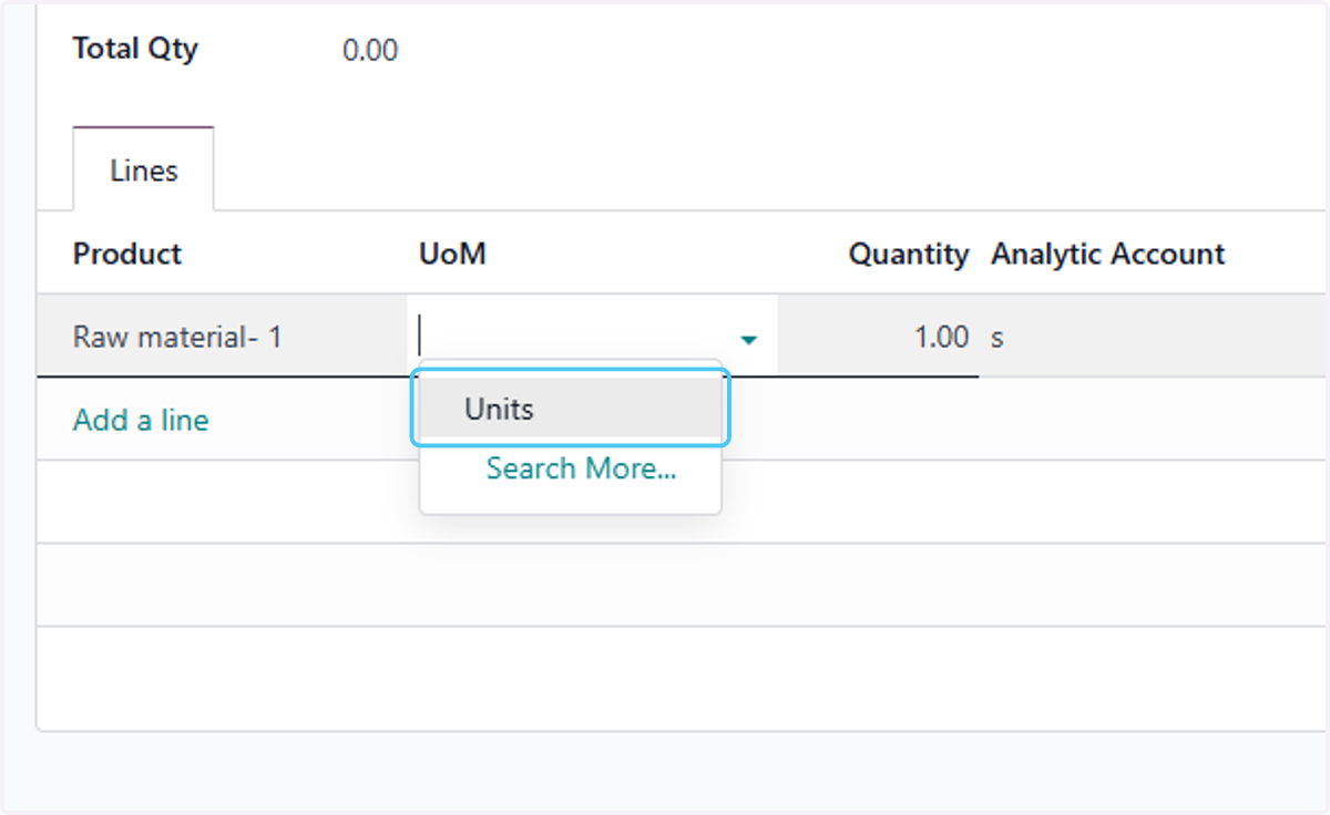 select the Units