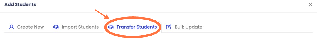 Klik 'Transfer Students'.