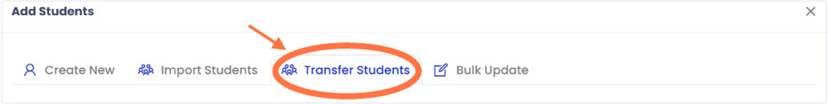 Klik 'Transfer Students'.
