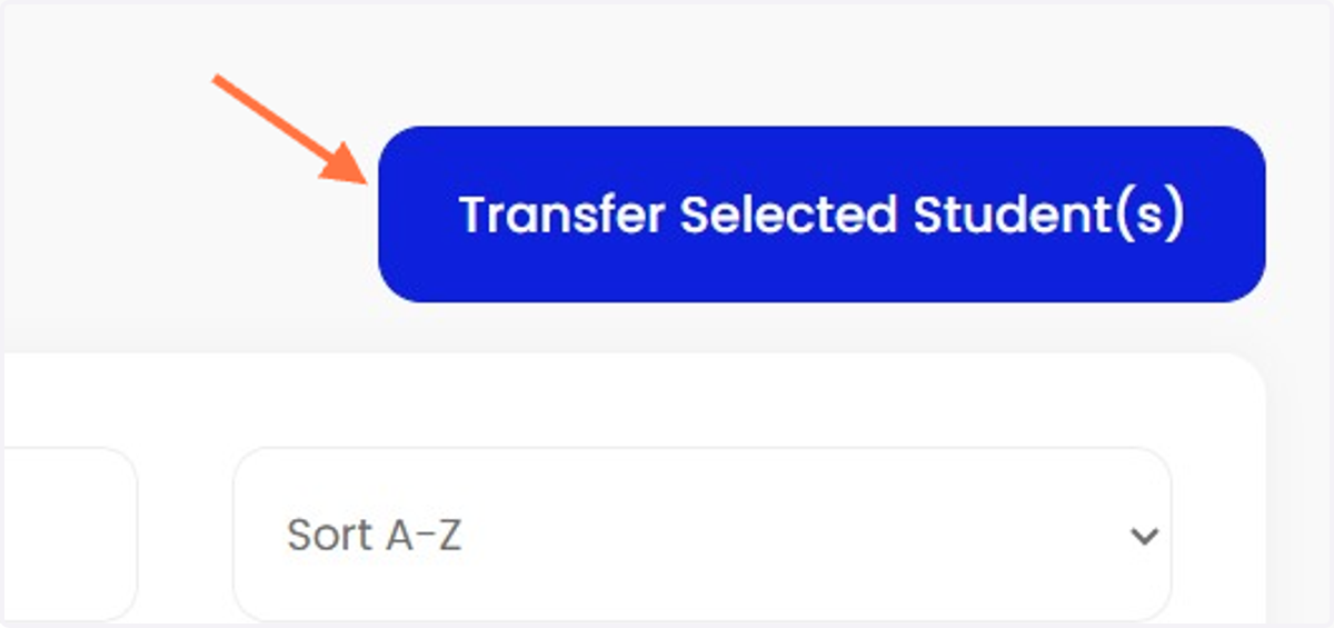 Selepas itu, klik 'Transfer Selected Students' di bahagian atas senarai nama pelajar.