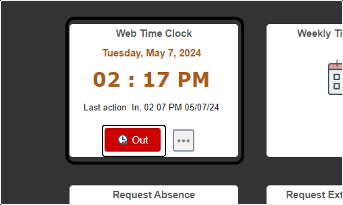 Step 4: Navigate to Web Time Clock Tile