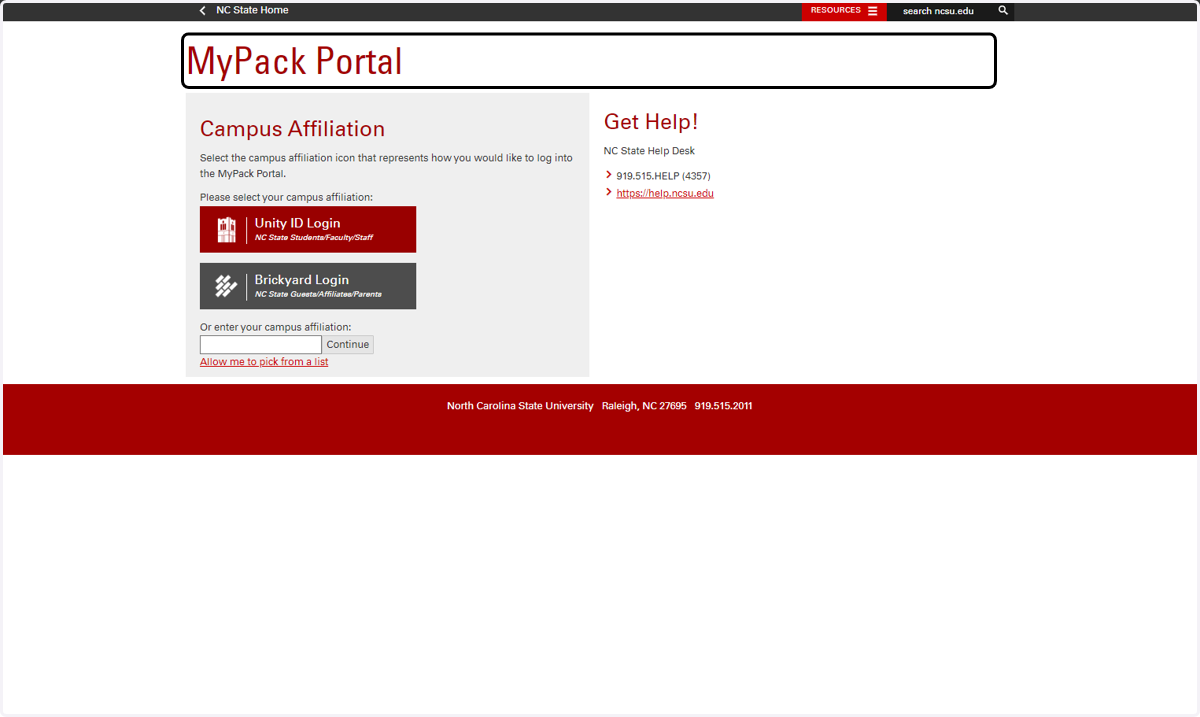 Step 1: Login to MyPack Portal