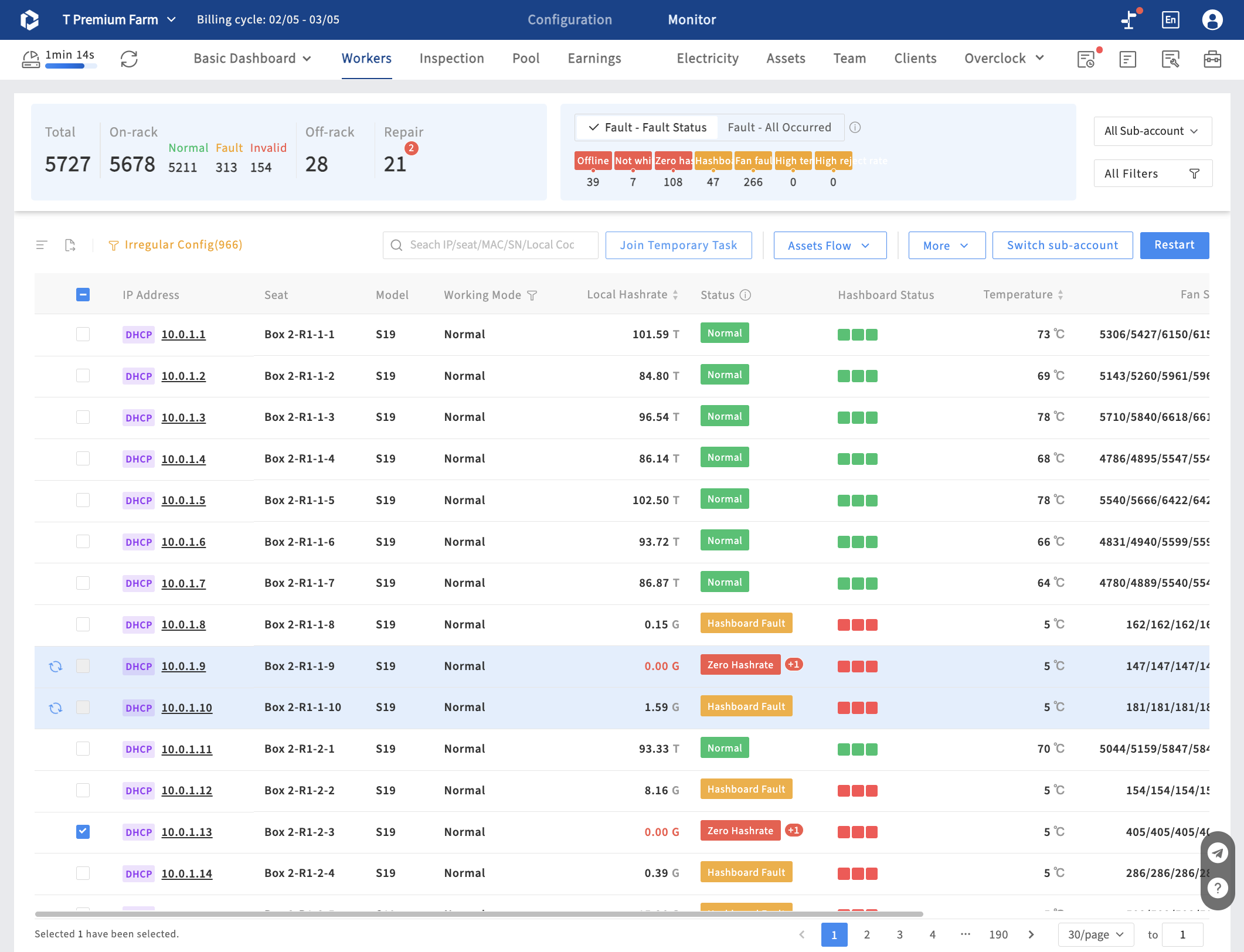 Task tracking - you can assign and track tasks through temporary task. Add multiple machines to a task and assign to someone. The person receiving the task processes the machine through the miner list in the task.