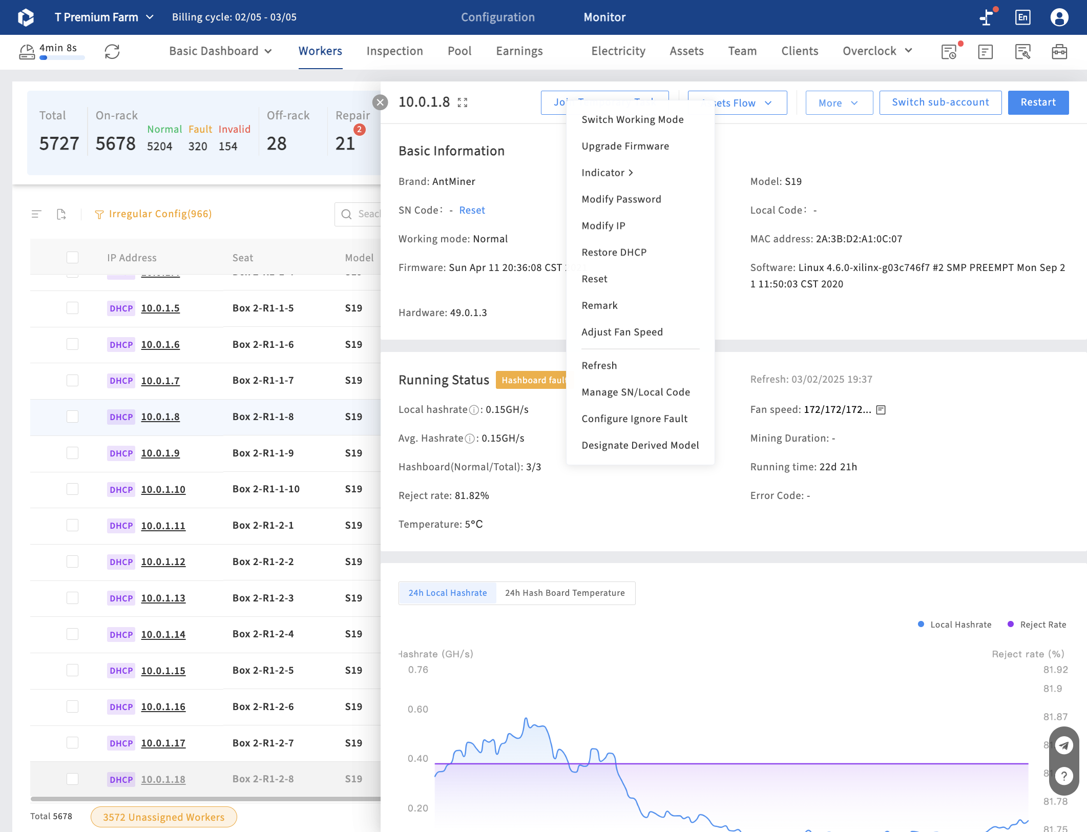 Performing miner operations is available here.