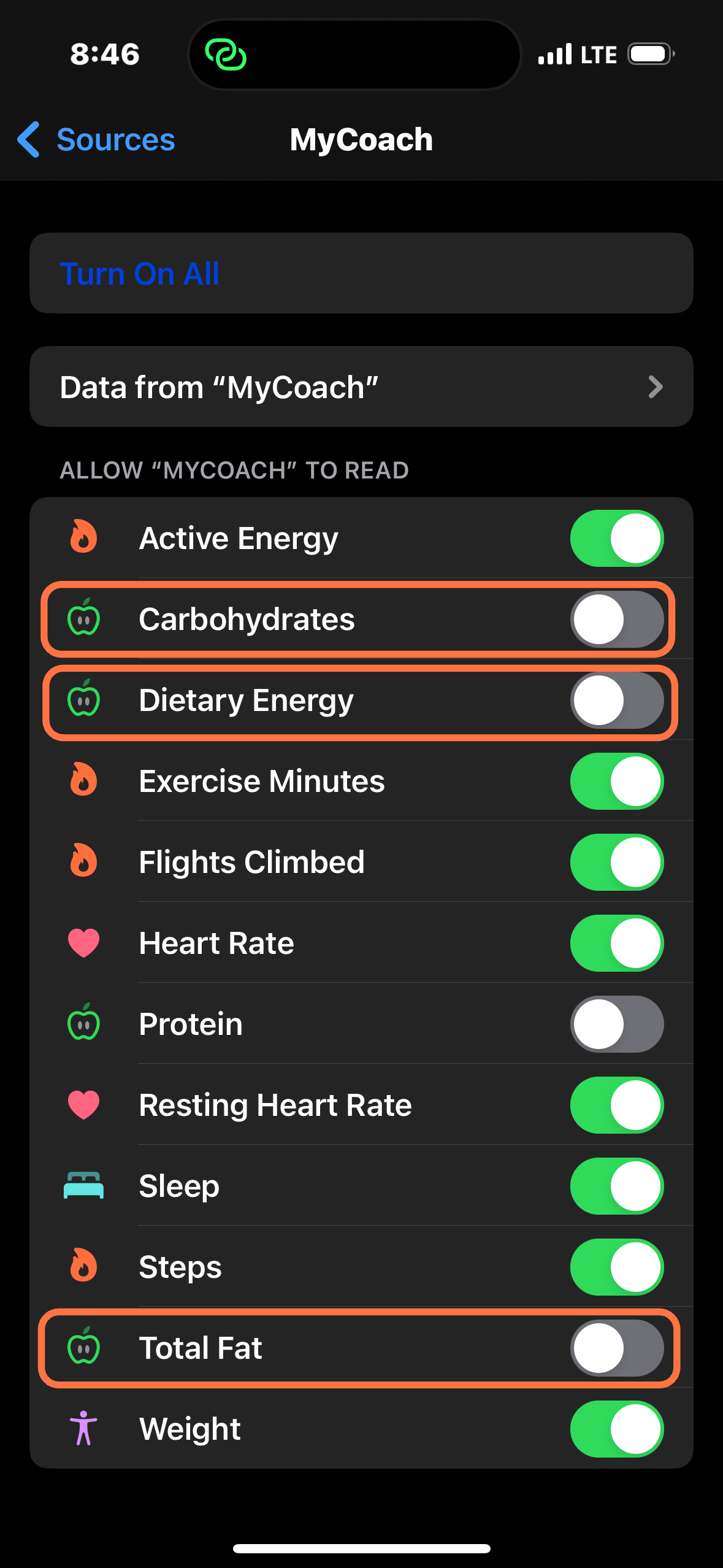 Deselect Carbohydrates, Dietary Energy, Protein and Total Fat