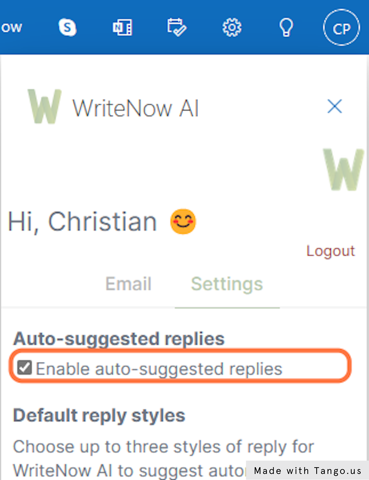 By default auto-suggest replies is turned on. You can turn this off if you are not using this feature.