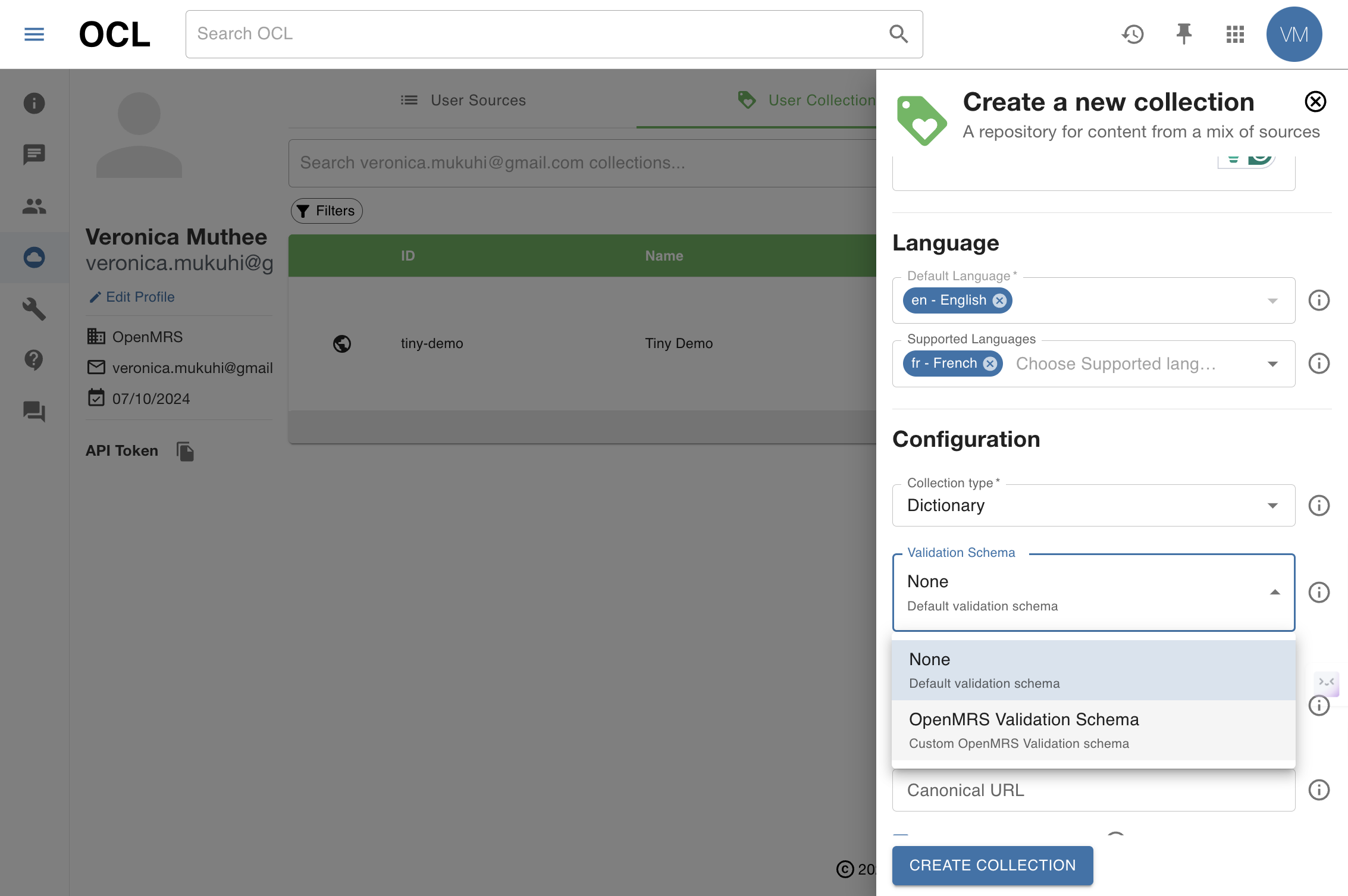 Select OpenMRS Validation Schema
