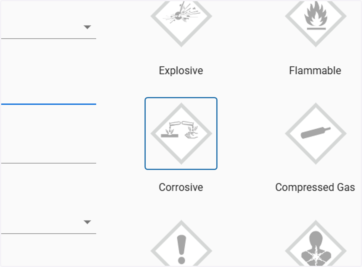 Select any applicable hazards to the chemicals stored in sublocation
