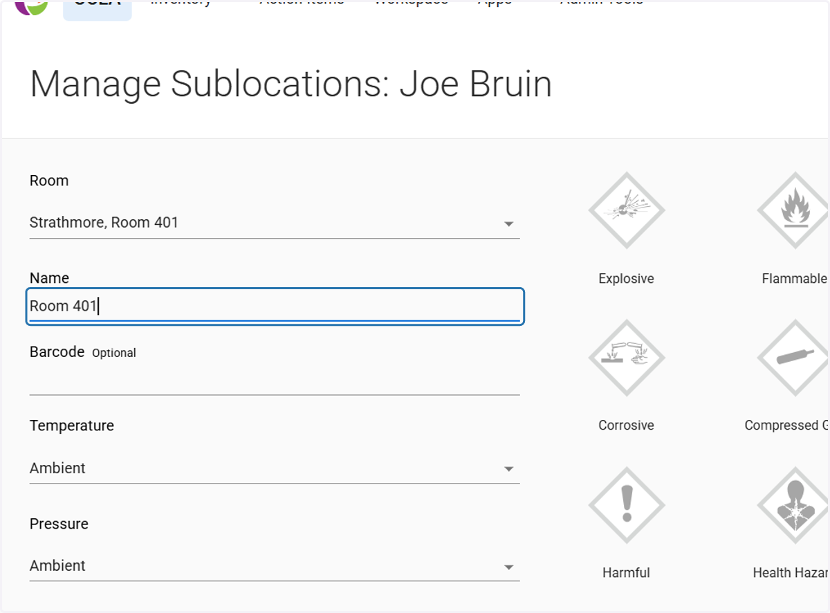 Name your sublocation