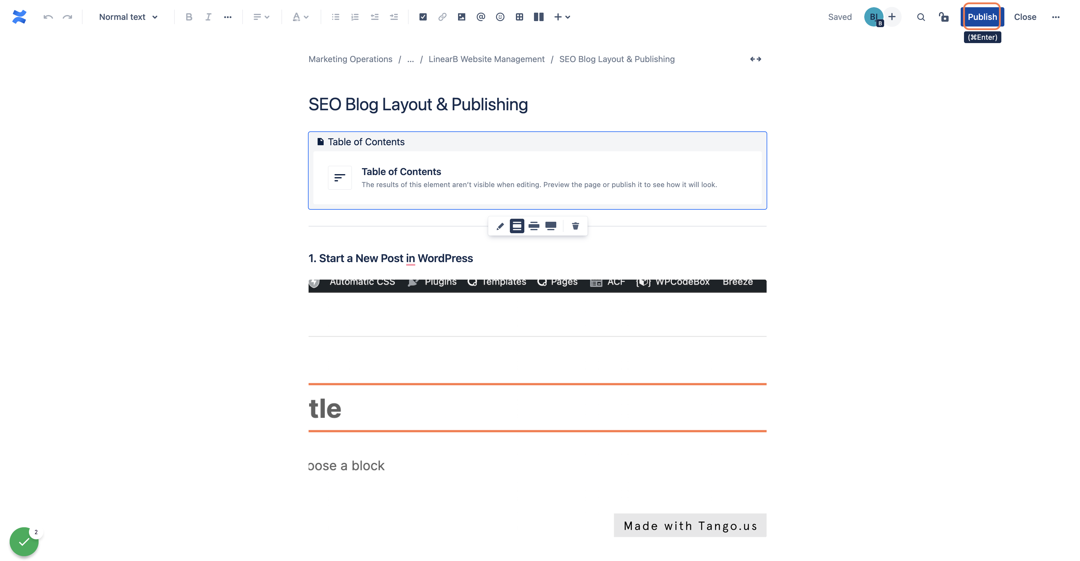 Click on Publish