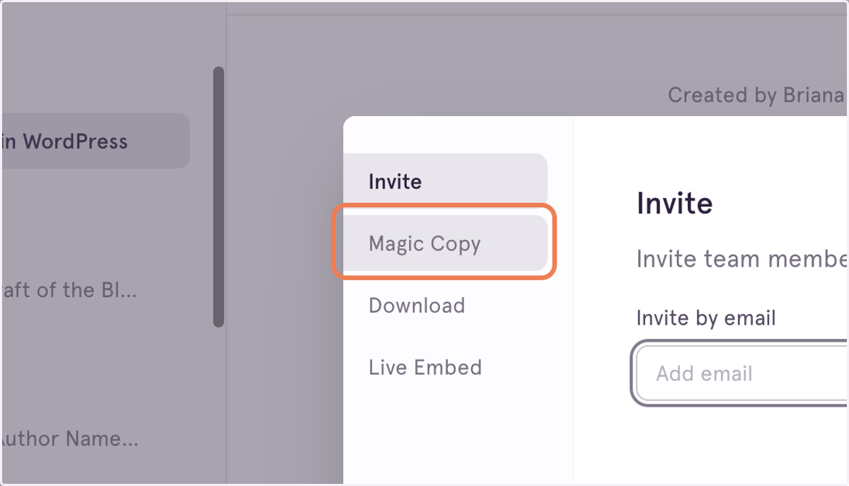 Click on Magic Copy