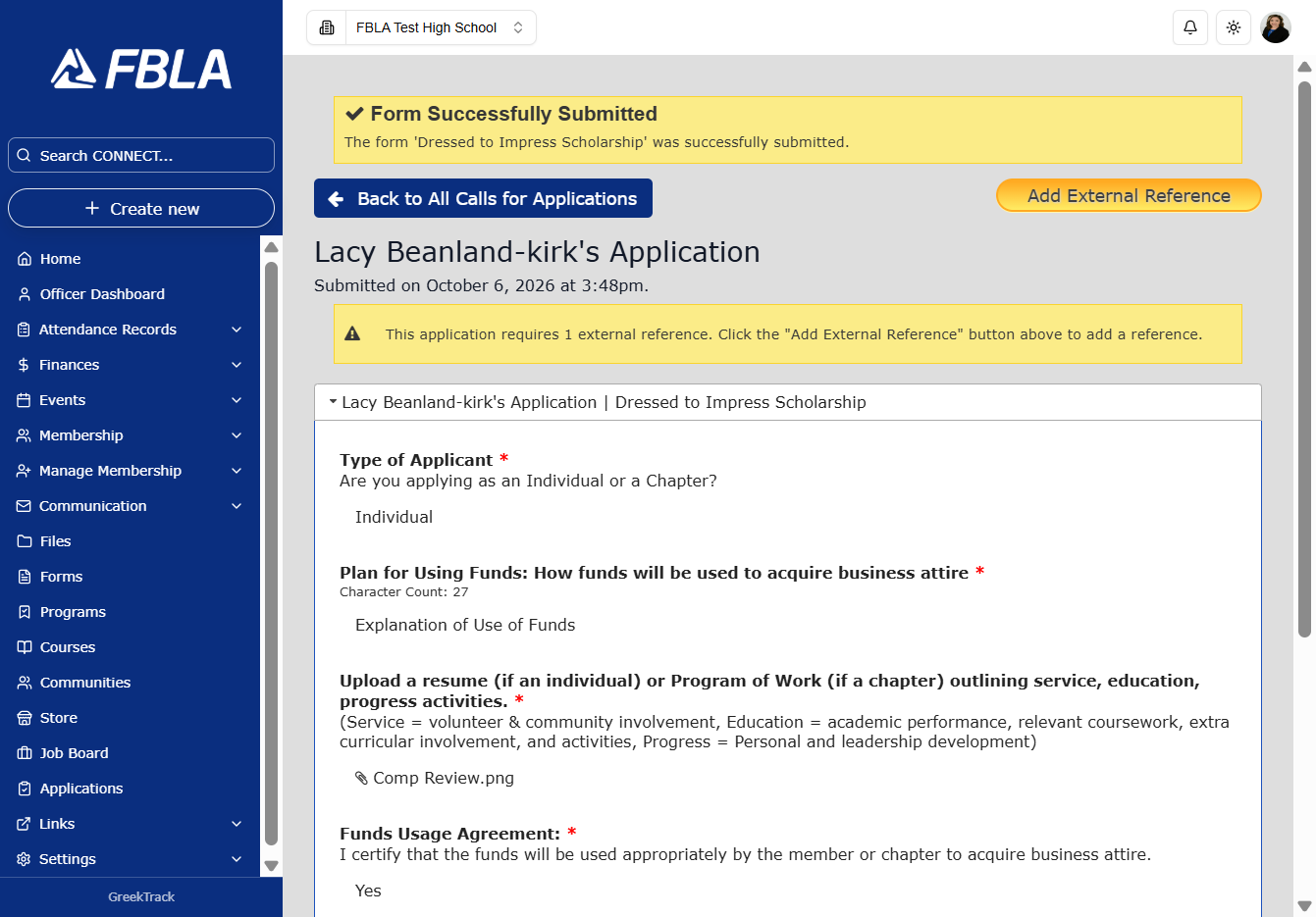 Click on Add External Reference again