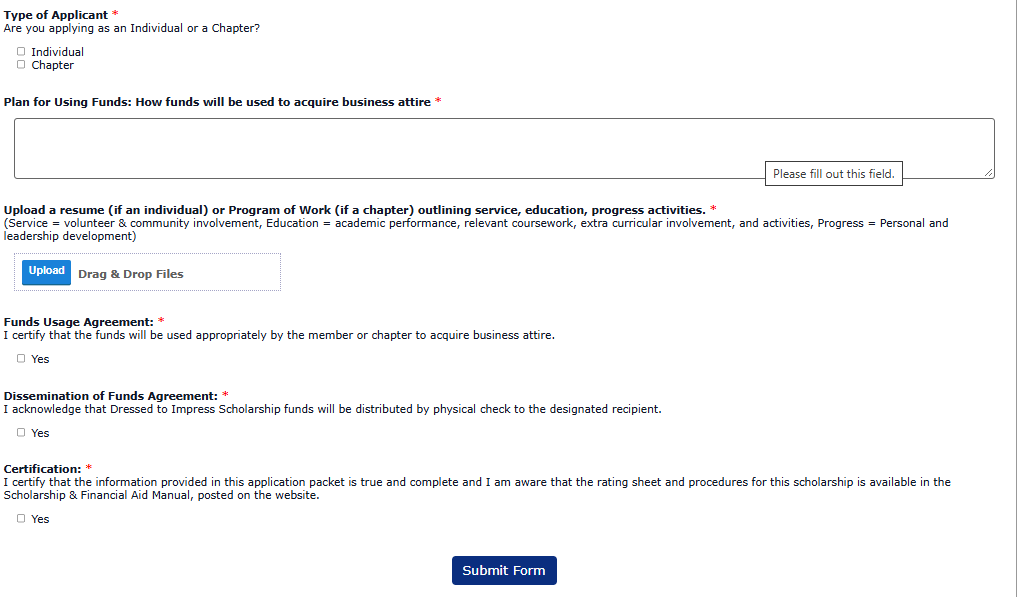 Complete all required questions