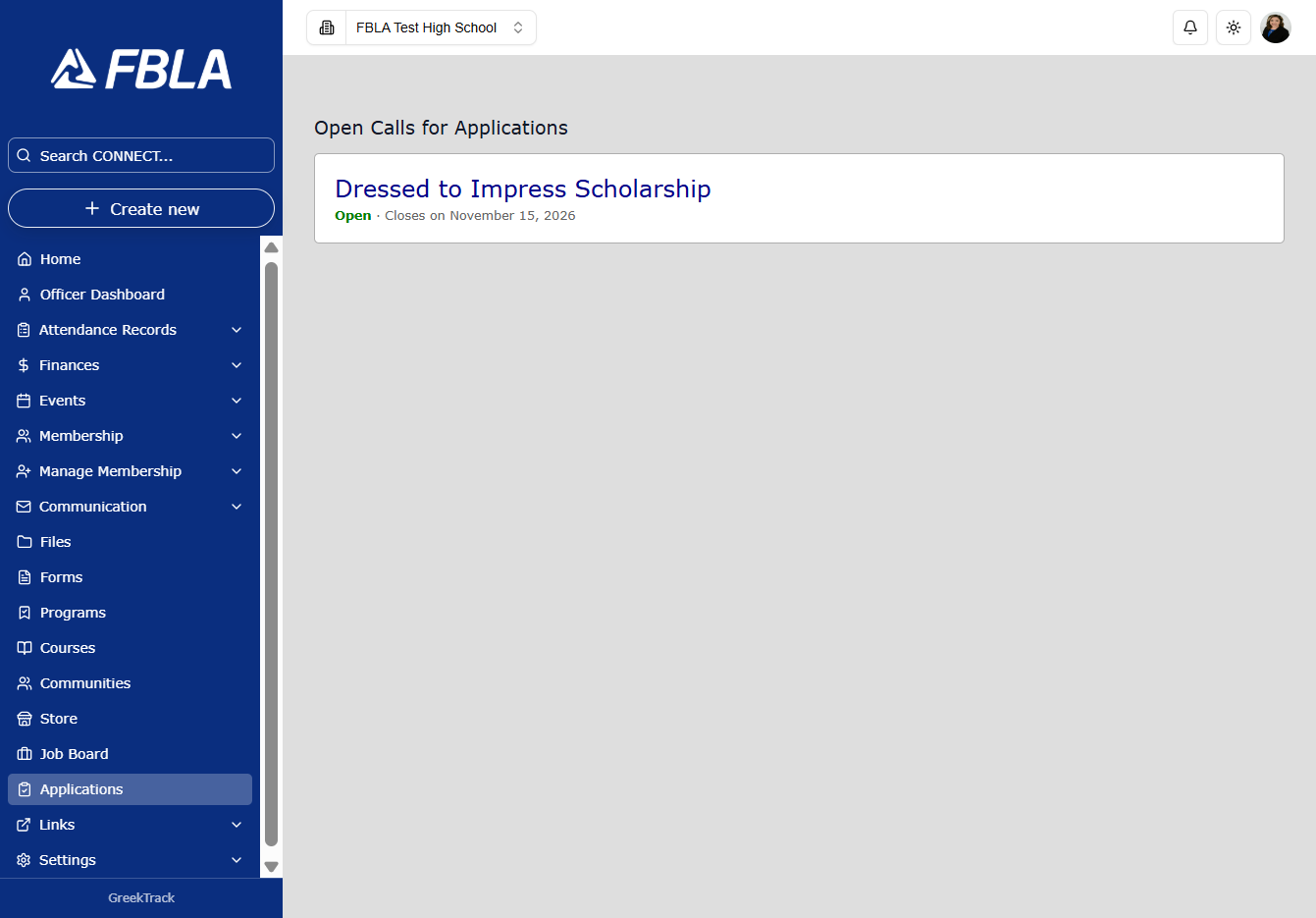 Click on a scholarship