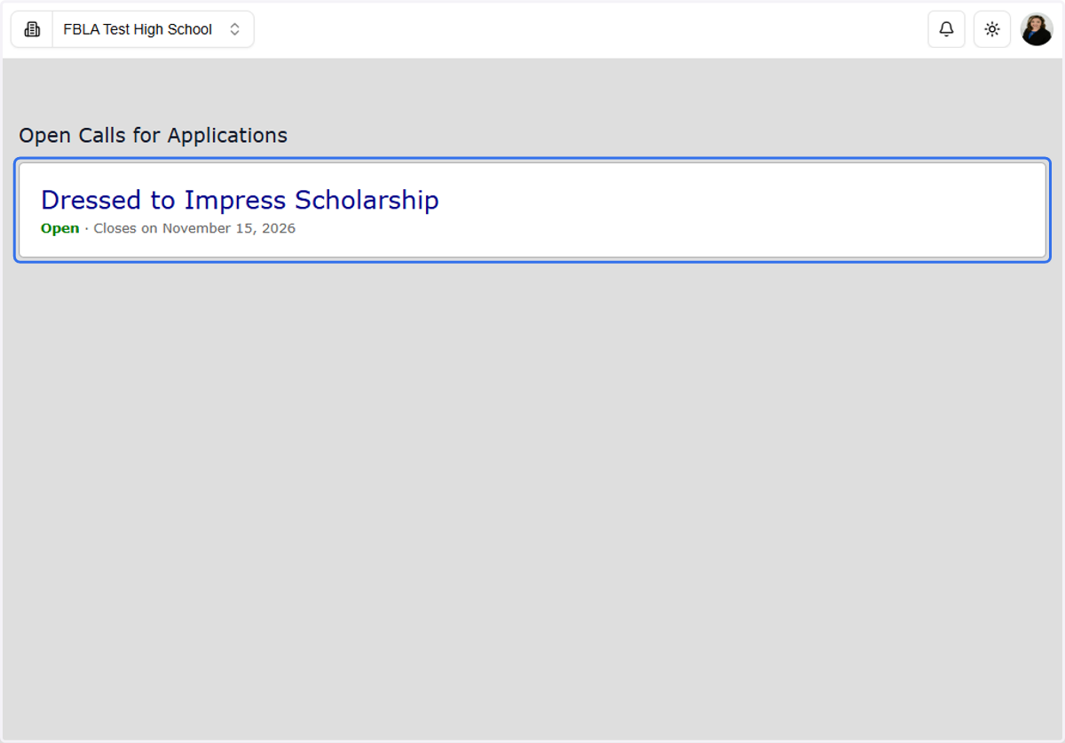 Click on a scholarship