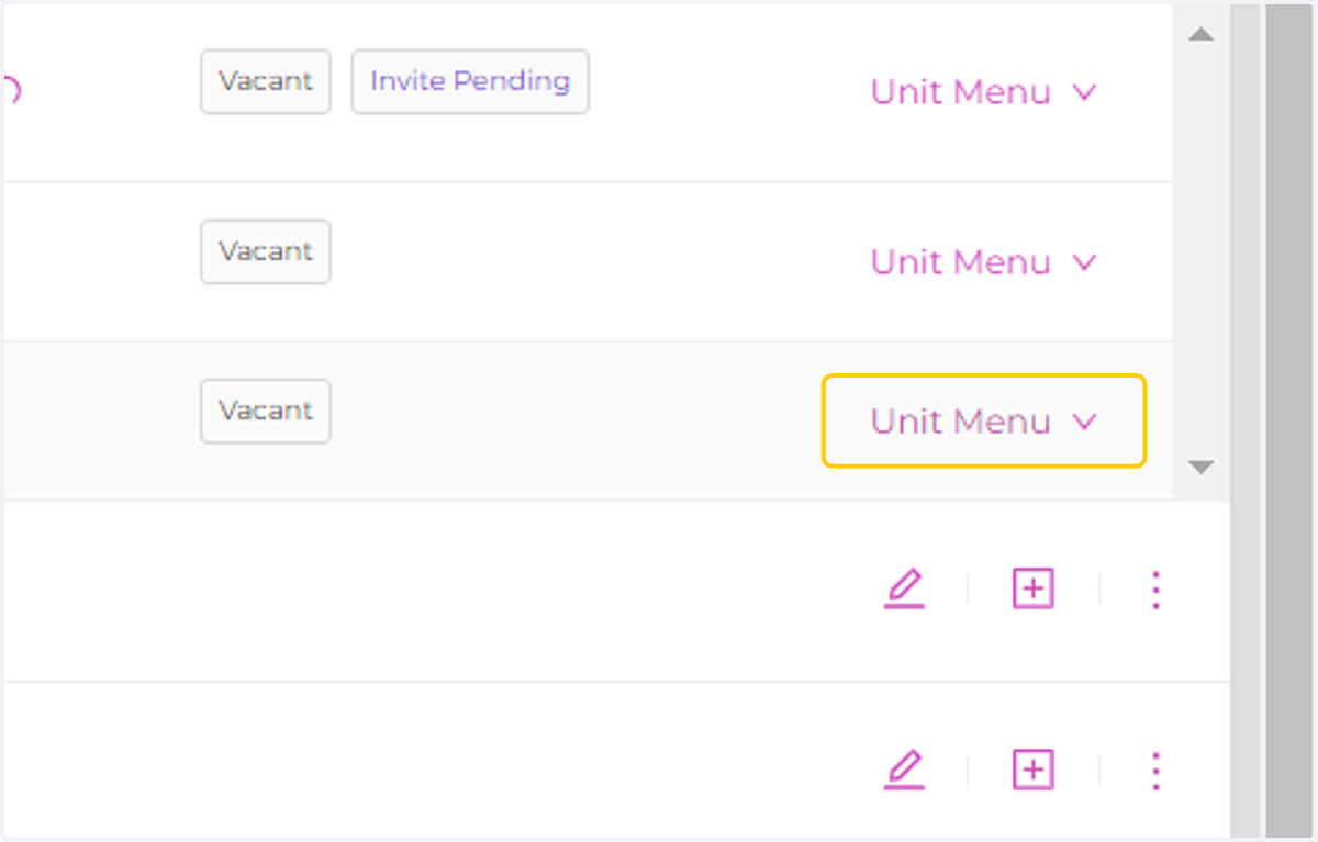 Click on Unit Menu