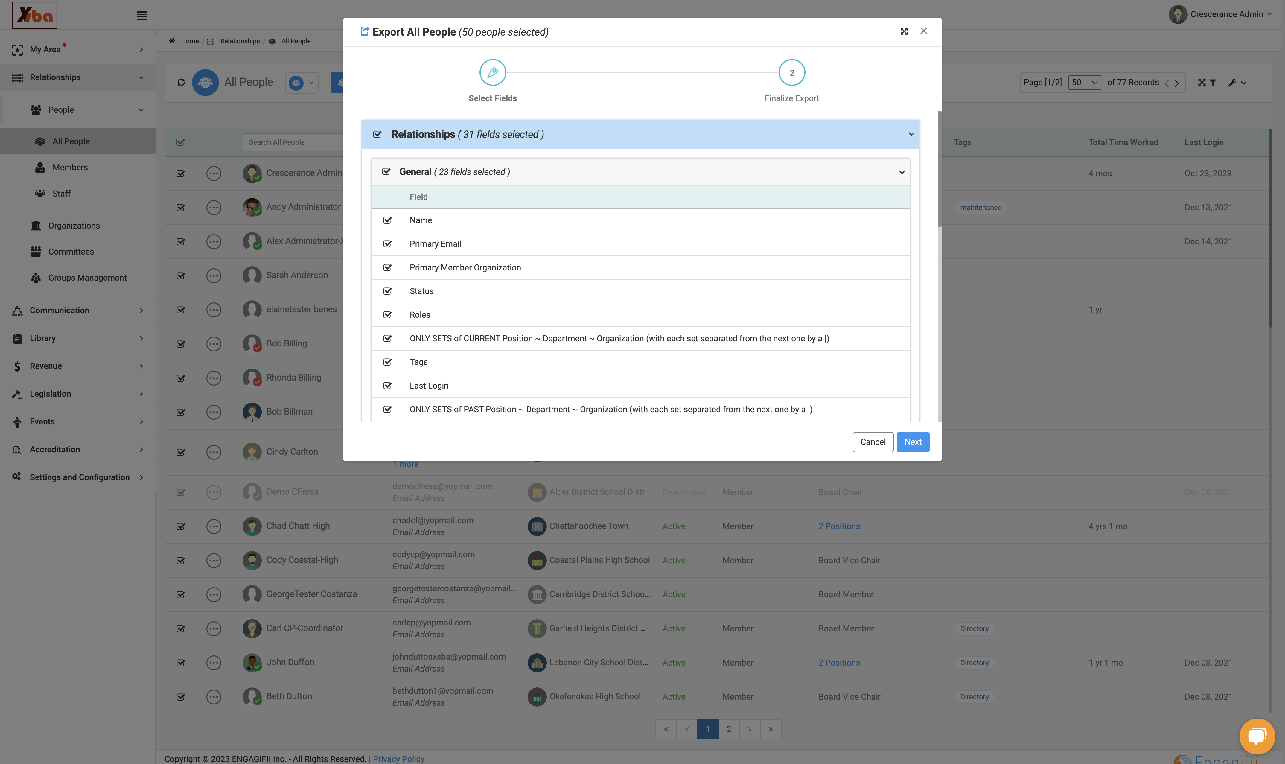 Check on the main tab fields to ensure all fields you wish to be added are there
