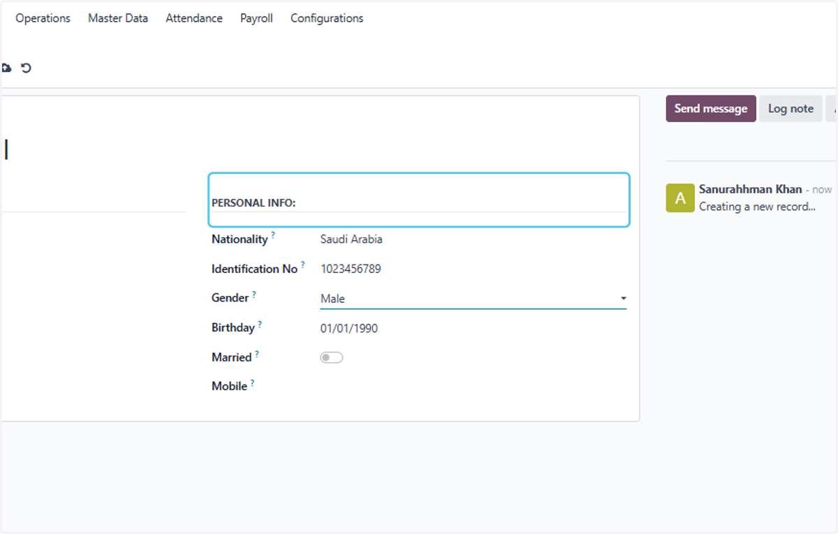 Click on PERSONAL INFO and fill all details