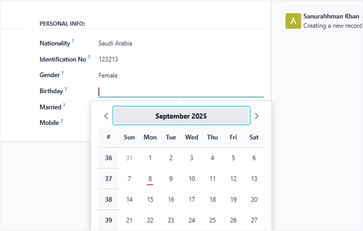 Click on September 2025